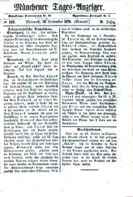 Münchener Tages-Anzeiger Mittwoch 16. November 1870