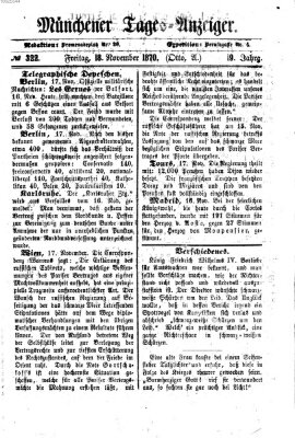 Münchener Tages-Anzeiger Freitag 18. November 1870