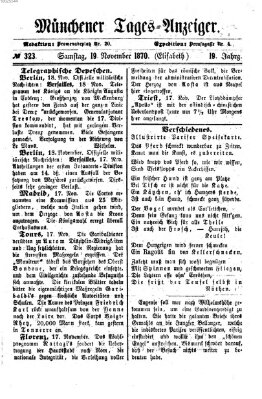 Münchener Tages-Anzeiger Samstag 19. November 1870