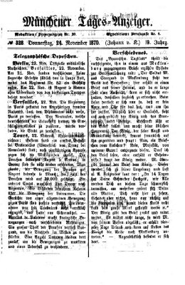 Münchener Tages-Anzeiger Donnerstag 24. November 1870