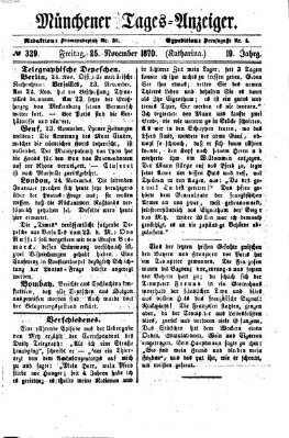 Münchener Tages-Anzeiger Freitag 25. November 1870