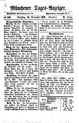 Münchener Tages-Anzeiger Samstag 26. November 1870