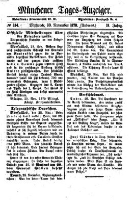 Münchener Tages-Anzeiger Mittwoch 30. November 1870