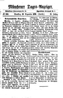 Münchener Tages-Anzeiger Samstag 10. Dezember 1870