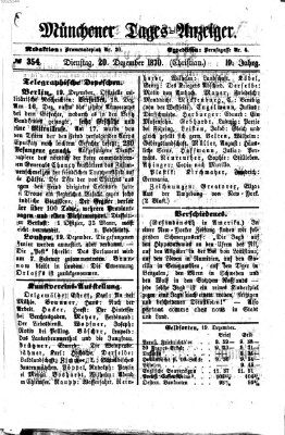 Münchener Tages-Anzeiger Dienstag 20. Dezember 1870