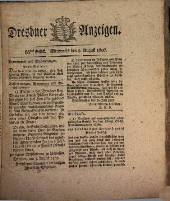 Dresdner Anzeigen Mittwoch 5. August 1807