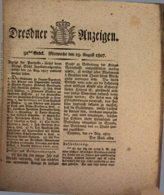 Dresdner Anzeigen Mittwoch 19. August 1807