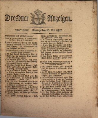 Dresdner Anzeigen Montag 26. Oktober 1807