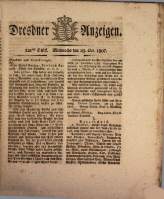 Dresdner Anzeigen Mittwoch 28. Oktober 1807