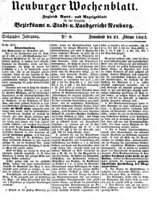 Neuburger Wochenblatt Samstag 21. Februar 1863