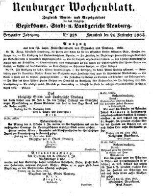 Neuburger Wochenblatt Samstag 26. September 1863