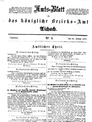 Amtsblatt für das Bezirksamt und Amtsgericht Aichach Sonntag 23. Januar 1870