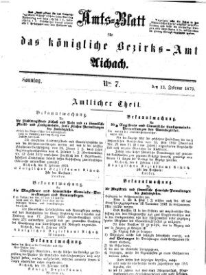 Amtsblatt für das Bezirksamt und Amtsgericht Aichach Sonntag 13. Februar 1870