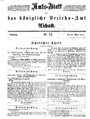 Amtsblatt für das Bezirksamt und Amtsgericht Aichach Sonntag 27. März 1870