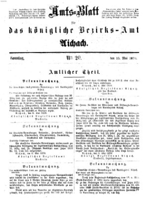 Amtsblatt für das Bezirksamt und Amtsgericht Aichach Sonntag 15. Mai 1870