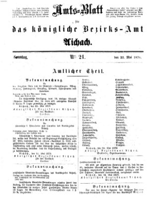 Amtsblatt für das Bezirksamt und Amtsgericht Aichach Sonntag 22. Mai 1870