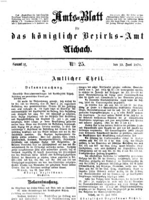 Amtsblatt für das Bezirksamt und Amtsgericht Aichach Sonntag 19. Juni 1870