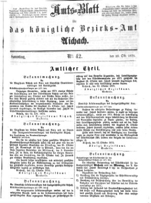 Amtsblatt für das Bezirksamt und Amtsgericht Aichach Sonntag 16. Oktober 1870