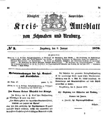 Königlich Bayerisches Kreis-Amtsblatt von Schwaben und Neuburg Samstag 8. Januar 1870