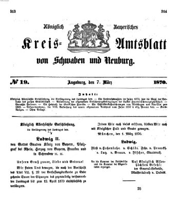 Königlich Bayerisches Kreis-Amtsblatt von Schwaben und Neuburg Montag 7. März 1870