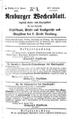 Neuburger Wochenblatt Samstag 8. Januar 1870