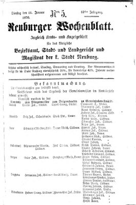 Neuburger Wochenblatt Dienstag 11. Januar 1870