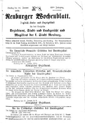 Neuburger Wochenblatt Dienstag 18. Januar 1870