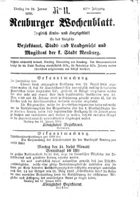 Neuburger Wochenblatt Dienstag 25. Januar 1870