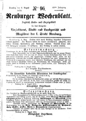 Neuburger Wochenblatt Samstag 6. August 1870