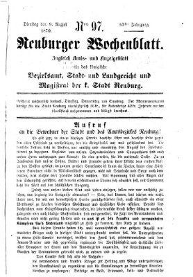 Neuburger Wochenblatt Dienstag 9. August 1870