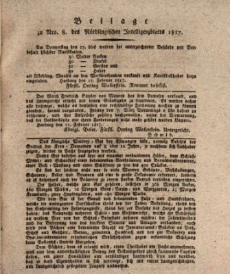 Intelligenzblatt der Königlich Bayerischen Stadt Nördlingen Freitag 21. Februar 1817