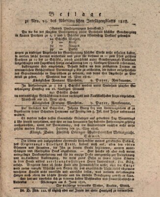 Intelligenzblatt der Königlich Bayerischen Stadt Nördlingen Freitag 12. Juni 1818