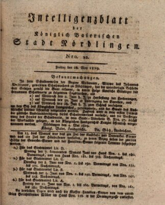 Intelligenzblatt der Königlich Bayerischen Stadt Nördlingen Freitag 28. Mai 1819