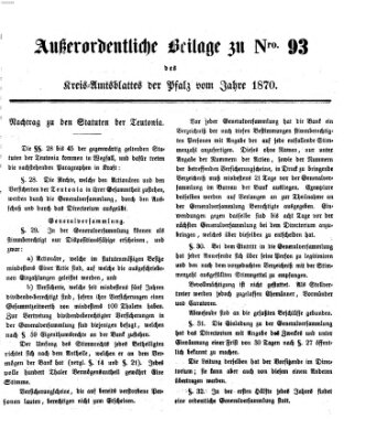 Königlich-bayerisches Kreis-Amtsblatt der Pfalz (Königlich bayerisches Amts- und Intelligenzblatt für die Pfalz) Mittwoch 23. November 1870