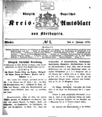 Königlich-bayerisches Kreis-Amtsblatt von Oberbayern (Münchner Intelligenzblatt) Dienstag 4. Januar 1870