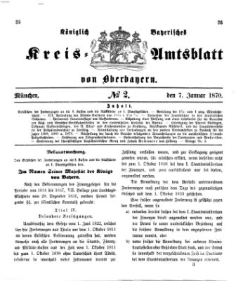 Königlich-bayerisches Kreis-Amtsblatt von Oberbayern (Münchner Intelligenzblatt) Freitag 7. Januar 1870