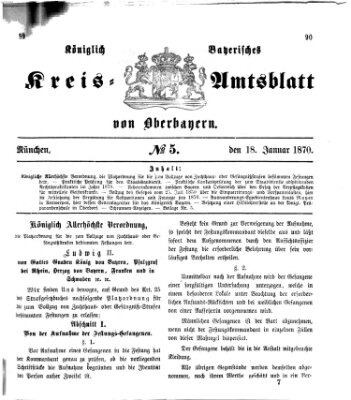 Königlich-bayerisches Kreis-Amtsblatt von Oberbayern (Münchner Intelligenzblatt) Dienstag 18. Januar 1870