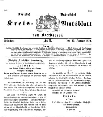 Königlich-bayerisches Kreis-Amtsblatt von Oberbayern (Münchner Intelligenzblatt) Dienstag 25. Januar 1870