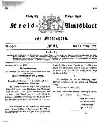 Königlich-bayerisches Kreis-Amtsblatt von Oberbayern (Münchner Intelligenzblatt) Freitag 11. März 1870