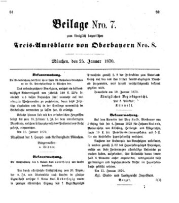 Königlich-bayerisches Kreis-Amtsblatt von Oberbayern (Münchner Intelligenzblatt) Dienstag 25. Januar 1870