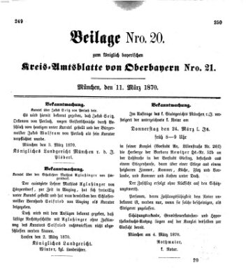 Königlich-bayerisches Kreis-Amtsblatt von Oberbayern (Münchner Intelligenzblatt) Freitag 11. März 1870