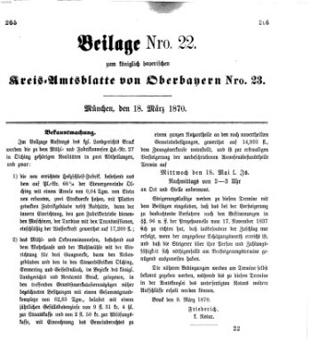 Königlich-bayerisches Kreis-Amtsblatt von Oberbayern (Münchner Intelligenzblatt) Freitag 18. März 1870