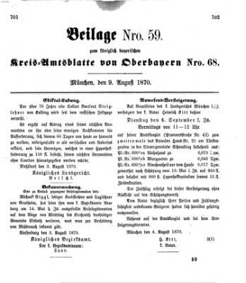 Königlich-bayerisches Kreis-Amtsblatt von Oberbayern (Münchner Intelligenzblatt) Dienstag 9. August 1870