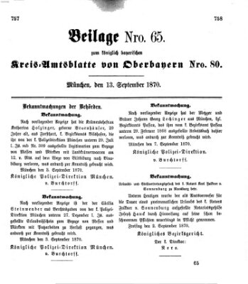 Königlich-bayerisches Kreis-Amtsblatt von Oberbayern (Münchner Intelligenzblatt) Dienstag 13. September 1870