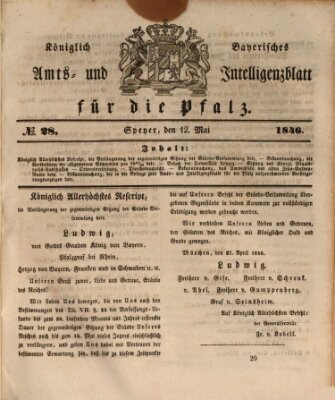 Königlich bayerisches Amts- und Intelligenzblatt für die Pfalz Dienstag 12. Mai 1846