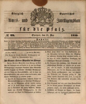 Königlich bayerisches Amts- und Intelligenzblatt für die Pfalz Mittwoch 20. Mai 1846