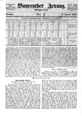 Bayreuther Zeitung Dienstag 1. Januar 1861