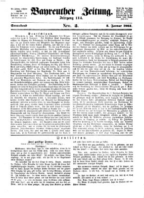 Bayreuther Zeitung Samstag 5. Januar 1861