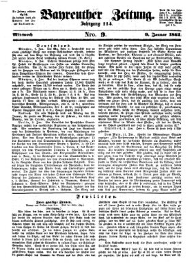 Bayreuther Zeitung Mittwoch 9. Januar 1861