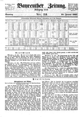 Bayreuther Zeitung Sonntag 13. Januar 1861